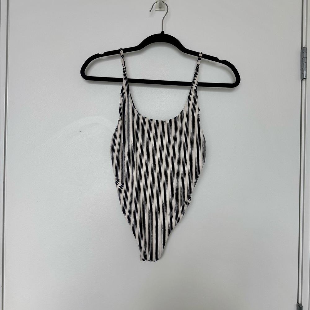 Urban Outfitters stripped one piece high leg swimsuit